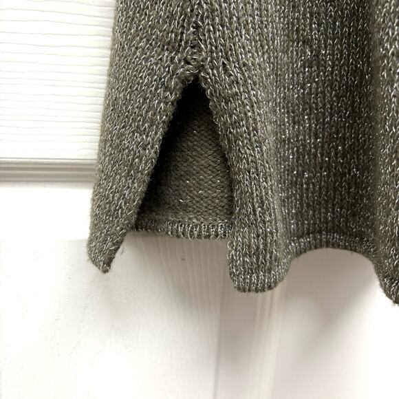 Tommy Bahama Sweater, Split Neck, Metallic, Olive Green, Tunic Length, Size L - Picture 3 of 8
